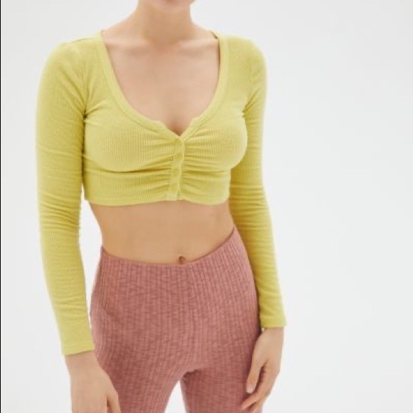 Urban Outfitters Sweaters - Out From Under Sherry Cropped Shirred Cardigan NWT Size XS